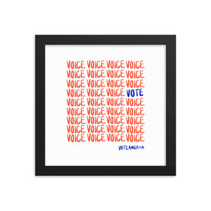 VOTE + VOICE Framed Print