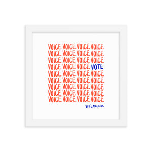 VOTE + VOICE Framed Print