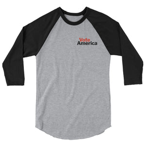 VoteAmerica Unisex 3/4 Sleeve Raglan Shirt