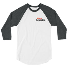 Load image into Gallery viewer, VoteAmerica Unisex 3/4 Sleeve Raglan Shirt
