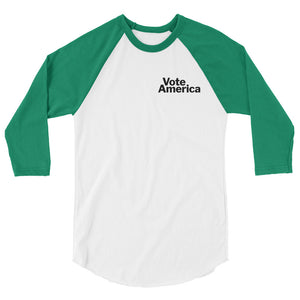 VoteAmerica Unisex 3/4 Sleeve Raglan Shirt