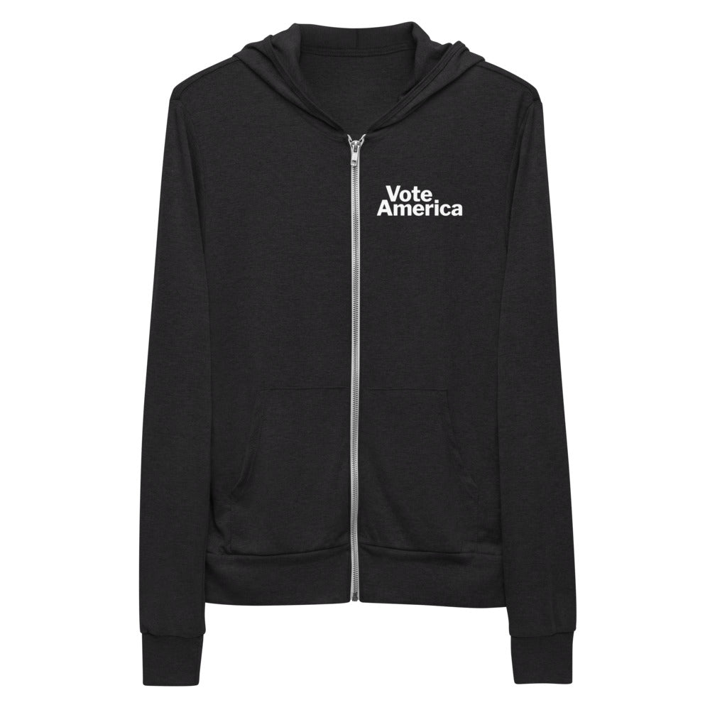 Unisex zippered hoodie - VoteAmerica logo